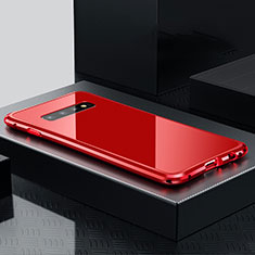 Custodia Lusso Alluminio Cover T01 per Samsung Galaxy S10 Plus Rosso