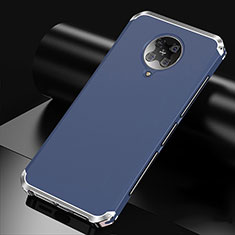 Custodia Lusso Alluminio Cover T01 per Xiaomi Poco F2 Pro Blu