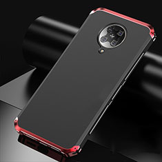 Custodia Lusso Alluminio Cover T01 per Xiaomi Redmi K30 Pro 5G Rosso e Nero