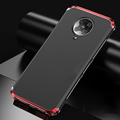 Custodia Lusso Alluminio Cover T01 per Xiaomi Redmi K30 Pro Zoom Rosso e Nero