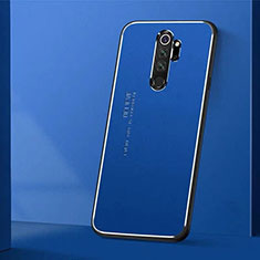 Custodia Lusso Alluminio Cover T01 per Xiaomi Redmi Note 8 Pro Blu