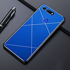 Custodia Lusso Alluminio Cover T02 per Huawei Honor View 20 Blu