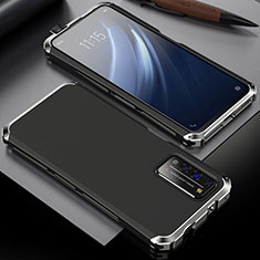 Custodia Lusso Alluminio Cover T02 per Huawei Honor X10 5G Argento e Nero