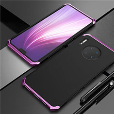 Custodia Lusso Alluminio Cover T02 per Huawei Mate 30 Pro 5G Viola e Nero