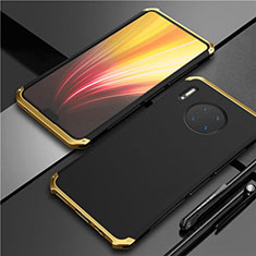 Custodia Lusso Alluminio Cover T02 per Huawei Mate 30E Pro 5G Oro e Nero