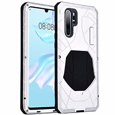 Custodia Lusso Alluminio Cover T02 per Huawei P30 Pro New Edition Argento