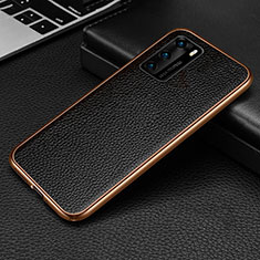 Custodia Lusso Alluminio Cover T02 per Huawei P40 Oro e Nero