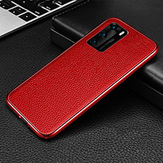 Custodia Lusso Alluminio Cover T02 per Huawei P40 Rosso