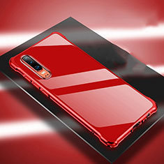 Custodia Lusso Alluminio Cover T03 per Huawei P30 Rosso