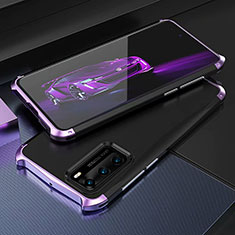 Custodia Lusso Alluminio Cover T03 per Huawei P40 Viola