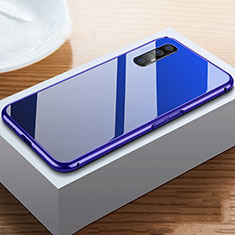 Custodia Lusso Alluminio Cover T03 per Oppo Reno3 Pro Blu