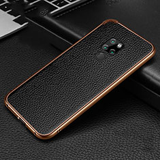 Custodia Lusso Alluminio Cover T04 per Huawei Mate 20 Oro e Nero