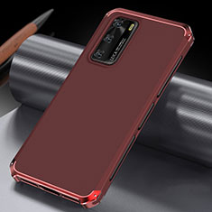 Custodia Lusso Alluminio Cover T04 per Huawei P40 Rosso