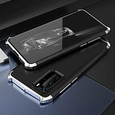 Custodia Lusso Alluminio Cover T05 per Huawei P40 Pro Argento