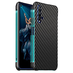 Custodia Lusso Alluminio Cover T06 per Huawei Honor 20S Ciano