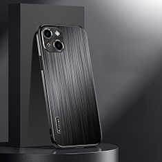 Custodia Lusso Alluminio e Silicone Laterale Cover AT1 per Apple iPhone 15 Plus Nero
