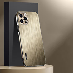 Custodia Lusso Alluminio e Silicone Laterale Cover AT1 per Apple iPhone 15 Pro Oro