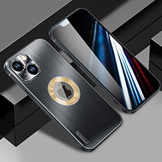 Custodia Lusso Alluminio e Silicone Laterale Cover con Mag-Safe Magnetic JL1 per Apple iPhone 14 Nero