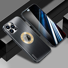 Custodia Lusso Alluminio e Silicone Laterale Cover con Mag-Safe Magnetic JL1 per Apple iPhone 14 Pro Max Nero