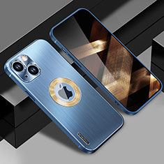 Custodia Lusso Alluminio e Silicone Laterale Cover con Mag-Safe Magnetic JL1 per Apple iPhone 15 Blu