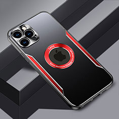 Custodia Lusso Alluminio e Silicone Laterale Cover con Mag-Safe Magnetic JL3 per Apple iPhone 13 Pro Rosso