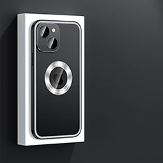 Custodia Lusso Alluminio e Silicone Laterale Cover con Mag-Safe Magnetic JL4 per Apple iPhone 14 Nero