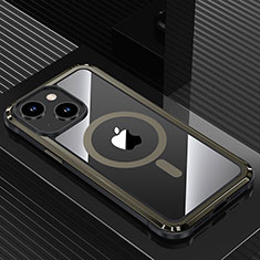 Custodia Lusso Alluminio e Silicone Laterale Cover con Mag-Safe Magnetic QC1 per Apple iPhone 13 Nero