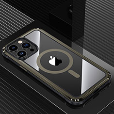 Custodia Lusso Alluminio e Silicone Laterale Cover con Mag-Safe Magnetic QC1 per Apple iPhone 14 Pro Max Nero
