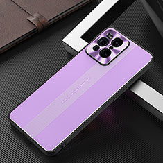 Custodia Lusso Alluminio e Silicone Laterale Cover J01 per Oppo Find X3 5G Viola