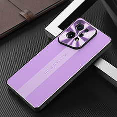 Custodia Lusso Alluminio e Silicone Laterale Cover J01 per Oppo Find X5 5G Viola