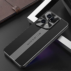 Custodia Lusso Alluminio e Silicone Laterale Cover J01 per Oppo Find X5 Pro 5G Nero