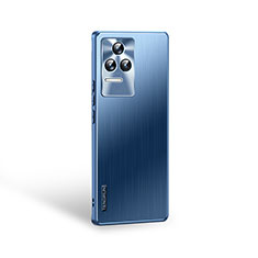 Custodia Lusso Alluminio e Silicone Laterale Cover J01 per Xiaomi Redmi K50 5G Blu