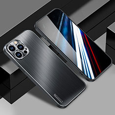 Custodia Lusso Alluminio e Silicone Laterale Cover JL1 per Apple iPhone 13 Pro Max Nero