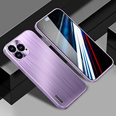 Custodia Lusso Alluminio e Silicone Laterale Cover JL1 per Apple iPhone 14 Pro Viola