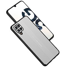 Custodia Lusso Alluminio e Silicone Laterale Cover JL1 per Samsung Galaxy A12 Argento