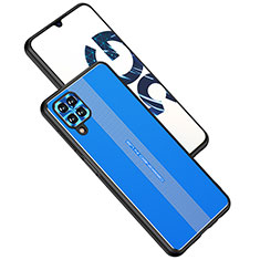 Custodia Lusso Alluminio e Silicone Laterale Cover JL1 per Samsung Galaxy A12 Nacho Blu