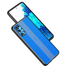 Custodia Lusso Alluminio e Silicone Laterale Cover JL1 per Samsung Galaxy S20 Blu