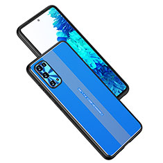 Custodia Lusso Alluminio e Silicone Laterale Cover JL1 per Samsung Galaxy S20 Plus 5G Blu