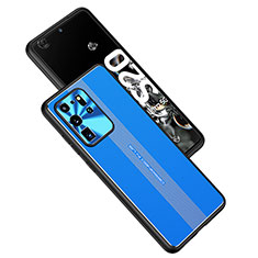 Custodia Lusso Alluminio e Silicone Laterale Cover JL1 per Samsung Galaxy S20 Ultra Blu