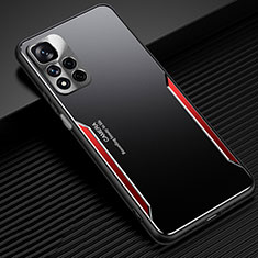 Custodia Lusso Alluminio e Silicone Laterale Cover JL2 per Xiaomi Mi 11i 5G (2022) Rosso