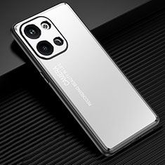 Custodia Lusso Alluminio e Silicone Laterale Cover JL2 per Xiaomi Redmi Note 13 5G Argento