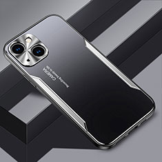 Custodia Lusso Alluminio e Silicone Laterale Cover JL3 per Apple iPhone 13 Argento
