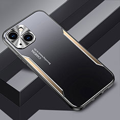 Custodia Lusso Alluminio e Silicone Laterale Cover JL3 per Apple iPhone 14 Plus Oro
