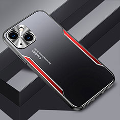 Custodia Lusso Alluminio e Silicone Laterale Cover JL3 per Apple iPhone 14 Rosso