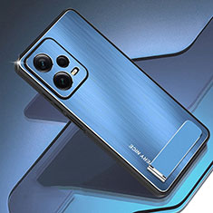 Custodia Lusso Alluminio e Silicone Laterale Cover JS2 per Xiaomi Poco X5 5G Blu