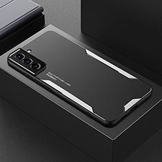 Custodia Lusso Alluminio e Silicone Laterale Cover M01 per Samsung Galaxy S21 Plus 5G Argento