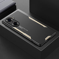 Custodia Lusso Alluminio e Silicone Laterale Cover PB1 per Huawei Honor 60 Pro 5G Oro