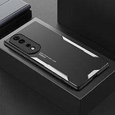 Custodia Lusso Alluminio e Silicone Laterale Cover PB1 per Huawei Honor 80 Pro 5G Argento