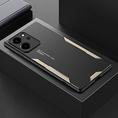 Custodia Lusso Alluminio e Silicone Laterale Cover PB1 per Huawei Honor 80 SE 5G Oro