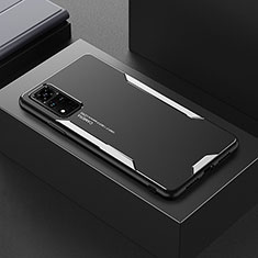 Custodia Lusso Alluminio e Silicone Laterale Cover PB1 per Huawei Honor V40 5G Argento